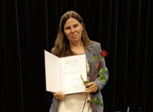 Anna Krawczyk odbiera Dyplom – Świadectwo Oryginalności Nauczyciela podczas uroczystości w Teatrze Chorea, 13 czerwca 2026 roku.