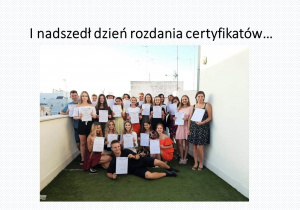 Rozdanie certyfikatów