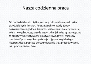 Nasza codzienna praca